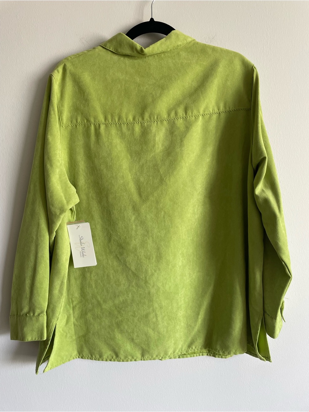 Studio Works shacket lime green micro suede western 1X - Picture 7 of 7